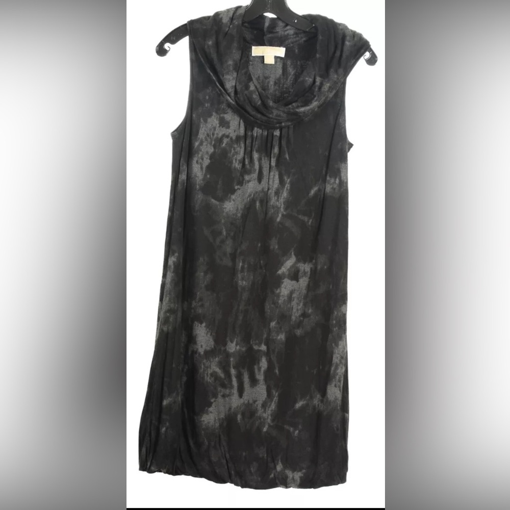 Michael Kors Women’s Dress XS Black Gray Tie Dye Shift Sleeveless Pullover Knit